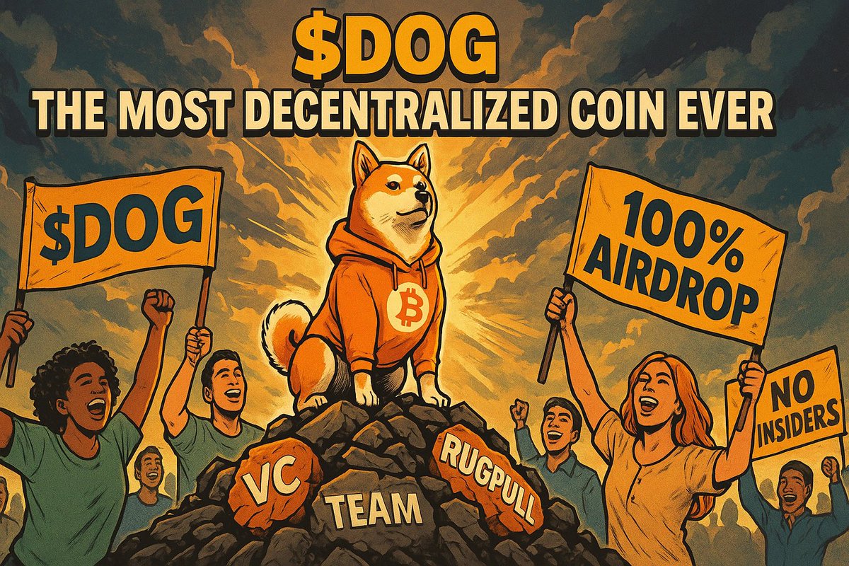 rowolution's tweet image. Bitcoin finally gets a meme with meaning.

**$DOG is Bitcoin’s DOGE**—
• Zero insider risk
• Pure community ownership
• Airdropped to Runes believers

The world bets on ETH/SOL memes.
We’re building on Bitcoin’s bedrock. 🧱🐶

#DOG #Runes #FreeAndFair