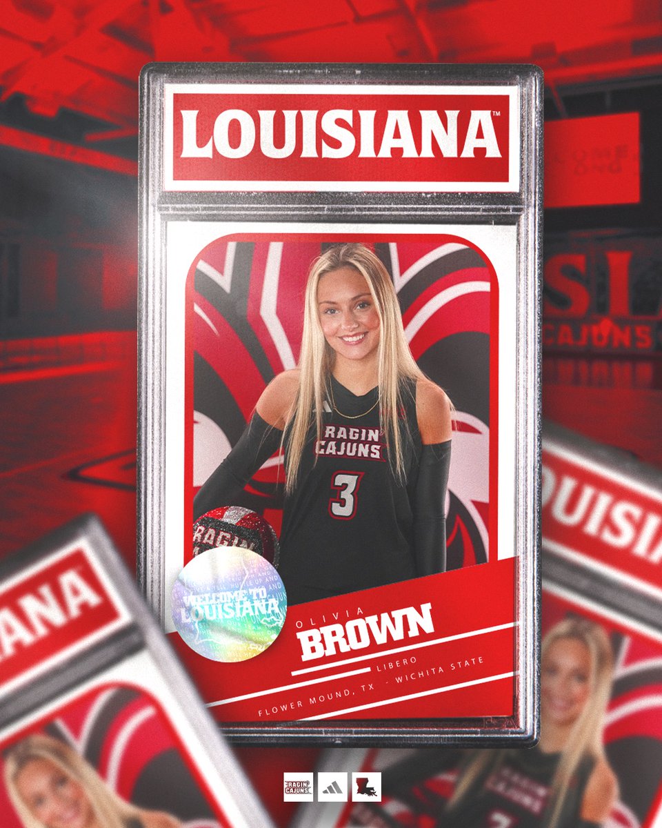 New volleyer in the 3️⃣ 3️⃣ 7️⃣ 🤟🏐

Starting this fall, 𝗢𝗹𝗶𝘃𝗶𝗮 𝗕𝗿𝗼𝘄𝗻 will call Cajun Country home!

🅿️ Libero
🏘️ Flower Mound, TX
🏫 Flower Mound HS
🔁 Wichita State

#GeauxCajuns
