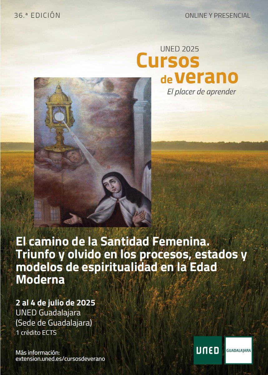 Els Borja (@elsborja) on Twitter photo 3 juliol: Verònica Zaragoza <a href="/zgz_vero/">Verònica Zaragoza</a>, "La construcción de la imagen de santidad. La hermana de Francisco de Borja, Luisa de Borja, condesa de Ribagorza y duquesa de Villahermosa". Dins: Curs d'Estiu "El camino de la Santidad Femenina" (UNED)
extension.uned.es/actividad/idac… 3 juliol: Verònica Zaragoza <a href="/zgz_vero/">Verònica Zaragoza</a>, "La construcción de la imagen de santidad. La hermana de Francisco de Borja, Luisa de Borja, condesa de Ribagorza y duquesa de Villahermosa". Dins: Curs d'Estiu "El camino de la Santidad Femenina" (UNED)
extension.uned.es/actividad/idac…