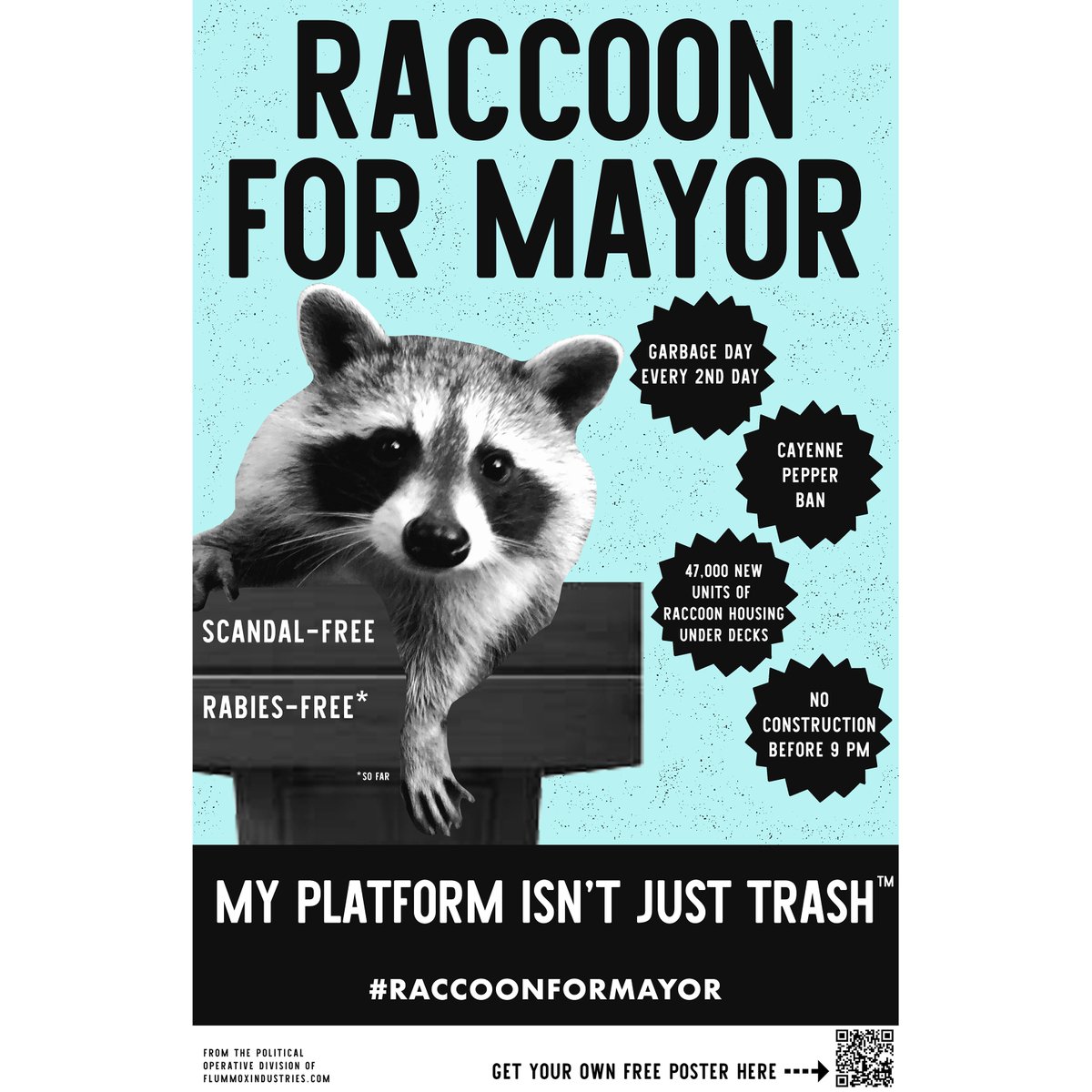 FlummoxInc's tweet photo. @Furmadamadam A raccoon tried to build bridges by running for mayor and Toronto rejected him ☹️ https://t.co/uDIPZTmTot