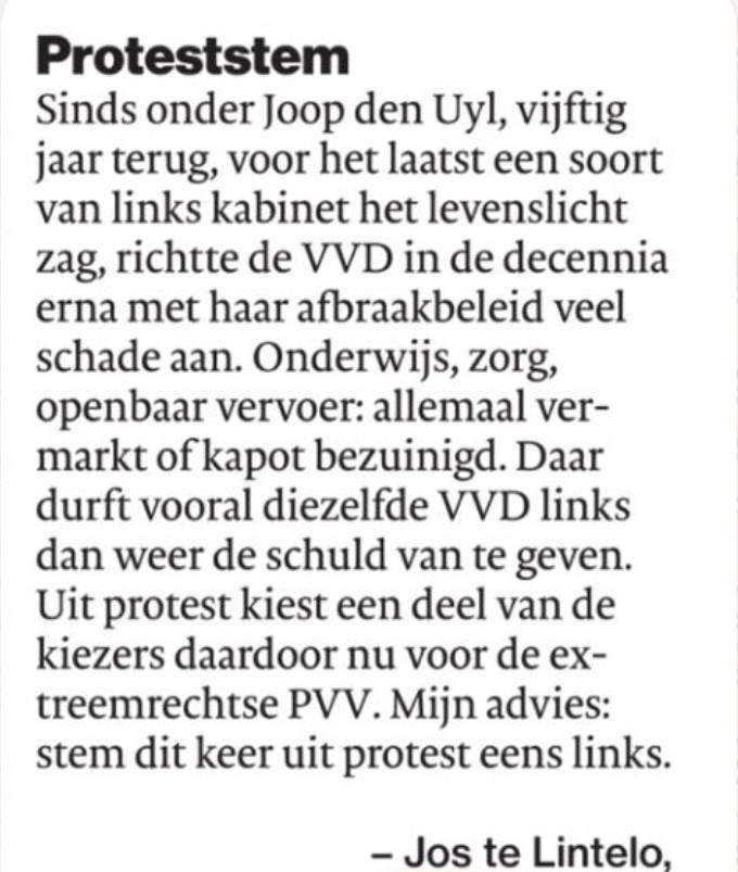 Rechts maakt meer kapot dan je lief is.