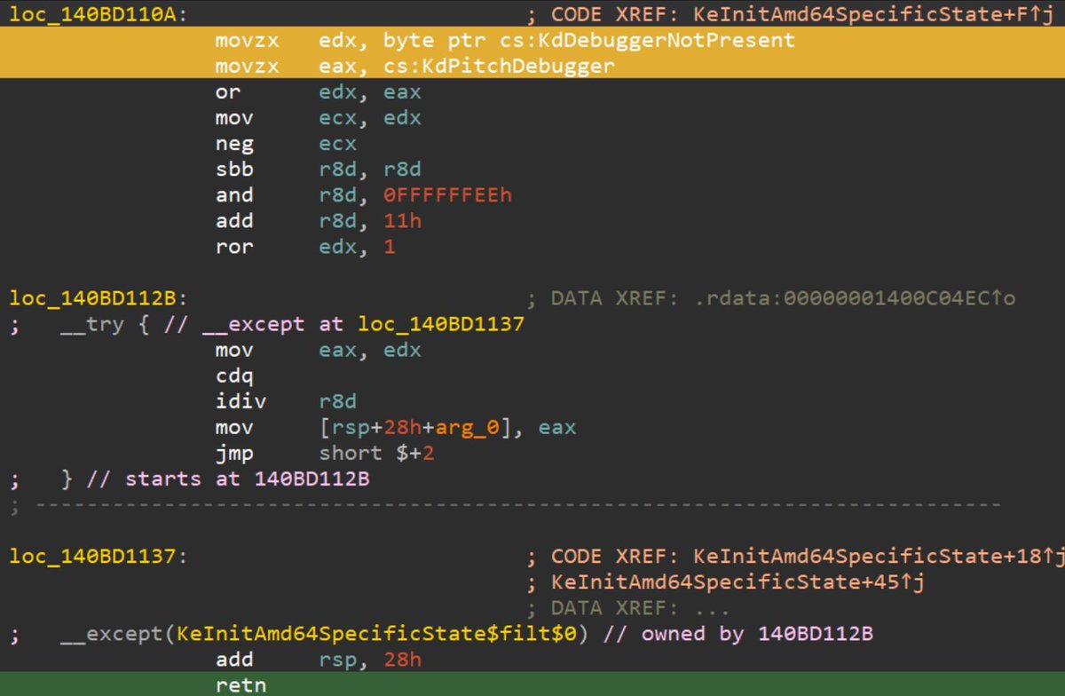 PatchGuard internals (KPP, Kernel Patch Protection)

r0keb.github.io/posts/PatchGua…

Credits <a href="/r0keb/">ö</a>

#infosec
