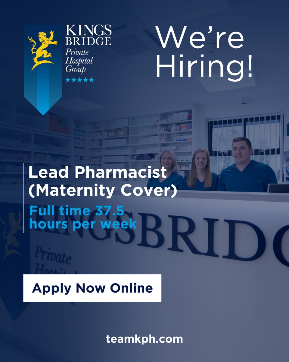 We're Hiring! - Lead Pharmacist (Maternity Cover) ✨

The successful candidate will be responsible for the management and the development of medicines management and medicines optimisation.

Why wait? Apply online today! ➡ tinyurl.com/3d5ebhra