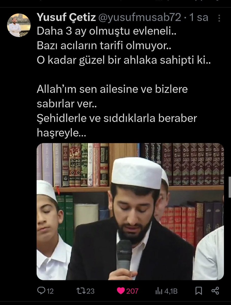 Nurhan_Dem's tweet photo. “İnsanın imtihànı
en çok sevdiğiyle olurmuş.”
Biz sizin sevginize şahittik imtihanınızın mükâfatını cennete alırsınız inşallah adı gibi Fatıma hizbam
Rabb'im sabır versin kalbi güzel arkadaşım.🥀
إِنَّا لِلَّٰهِ وَإِنَّا إِلَيْهِ رَاجِعُونَ https://t.co/ZrVv7aVksM
