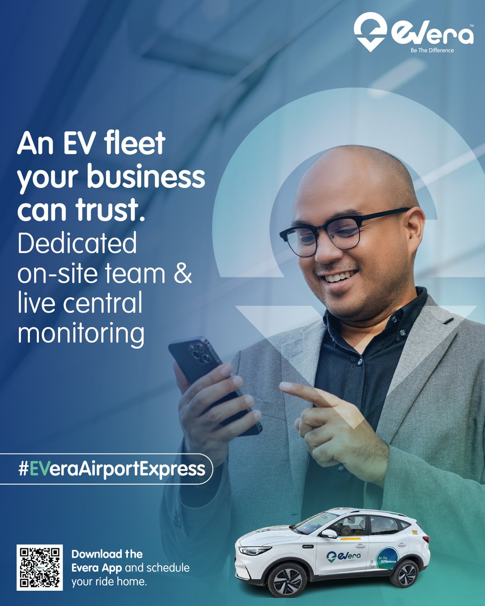 Everacabs (@everacabs) on Twitter photo Biz rides, trust-driven.
All-electric fleet. On-ground teams. Real-time tracking.
#EveraAirportExpress promise.
For your next flight, pick comfy, eco-friendly rides.
📲 Download app & book at qrcodes.pro/2g0L5e!
<a href="/e_prakriti/">Prakriti E-Mobility</a>
#AirportRides #GreenTravel #ElectricCars Biz rides, trust-driven.
All-electric fleet. On-ground teams. Real-time tracking.
#EveraAirportExpress promise.
For your next flight, pick comfy, eco-friendly rides.
📲 Download app & book at qrcodes.pro/2g0L5e!
<a href="/e_prakriti/">Prakriti E-Mobility</a>
#AirportRides #GreenTravel #ElectricCars