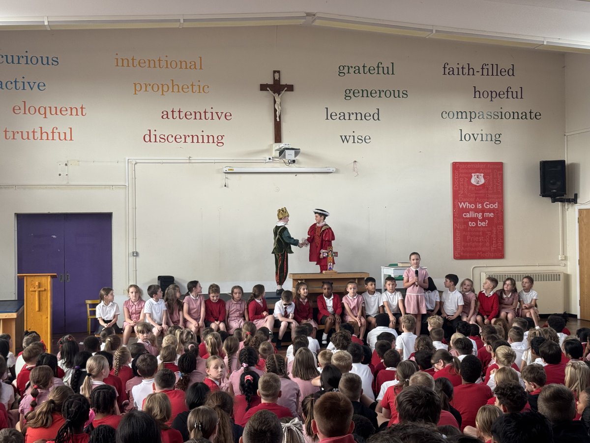Enjoying our feast day celebrations of mass and an assembly on the life of our school patron led by Year 3V. #SThomCW