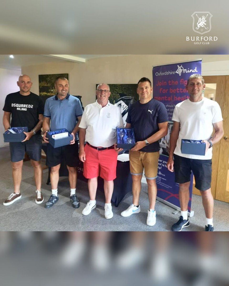 BurfordGC's tweet photo. 🏆 And here are our Captain’s Charity Day champions! ⛳️  

Thank you again to everyone who took part!

01993 822583 | https://t.co/F0h6XRx6B3 | admin@burfordgolfclub.co.uk 

#GolfWinners #CharityDaySuccess #OxfordshireMind #GolfForGood #CaptainCharityDay #BurfordGolfClub https://t.co/R8Y4GHeUuI