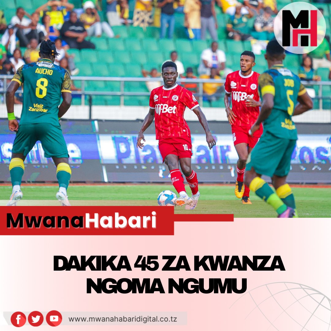 MwanaHabariNews's tweet photo. #KariakooDerby
HT : Yanga SC 0-0 Simba SC
Dakika 45 za kipindi cha kwanza zimekamilika katika uwanja wa Benjamin Mkapa bila bao si kwa wenyeji Yanga wala wageni Simba. #KariakooDerby #SimbaYanga #KariakooDerby https://t.co/kRsfhaYKXT