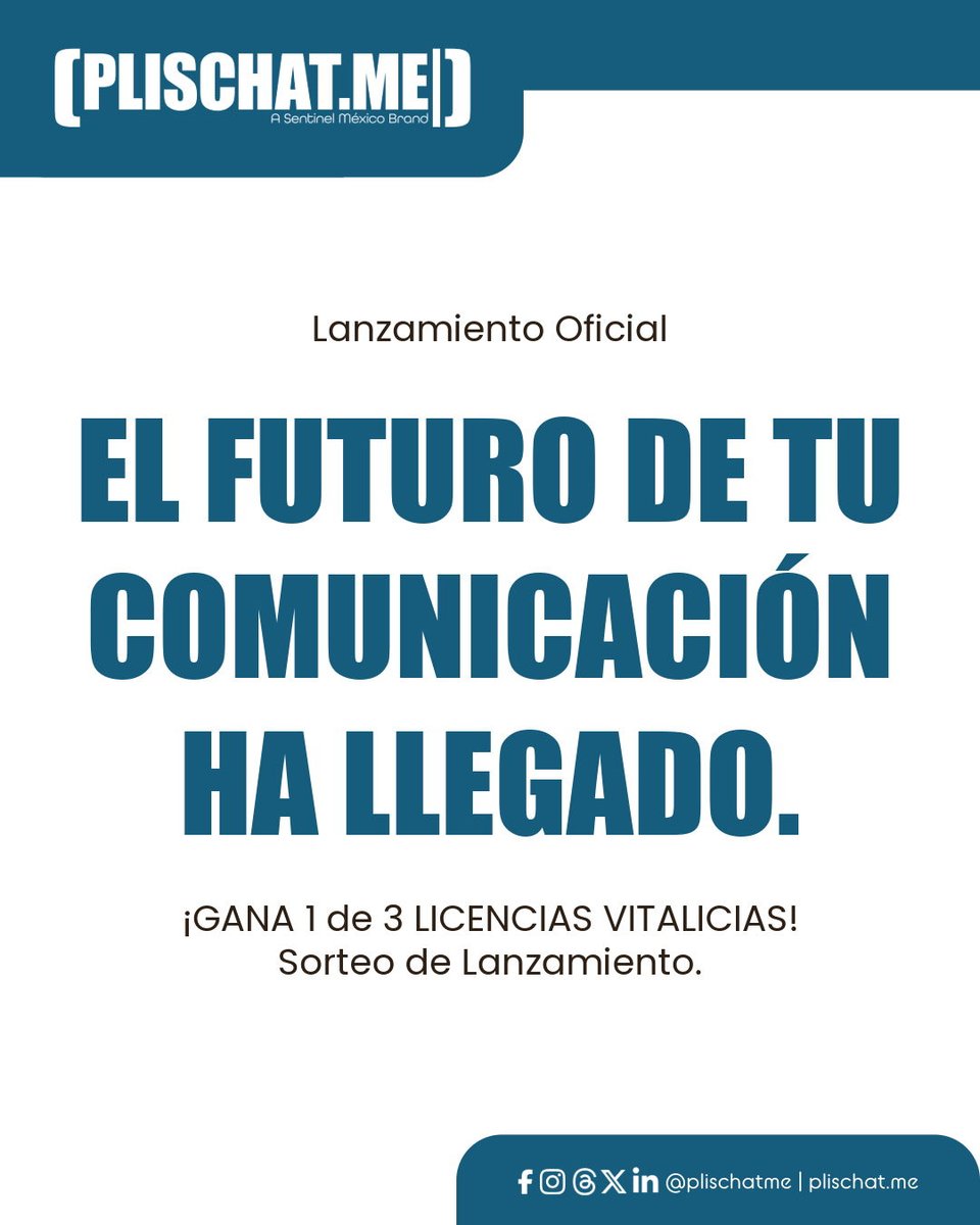 plischatme's tweet photo. ¡Lanzamiento oficial! 🚀 Plis Chat Me ya está aquí para unificar todas tus conversaciones con clientes.

Para celebrar, ¡sorteamos 3 LICENCIAS VITALICIAS! 💥

Participa ahora y transforma tu negocio para siempre. Enlace en la bio.

#PlisChatMe #Lanzamiento #Sorteo #CRM #SaaS https://t.co/xOmncgcoWj