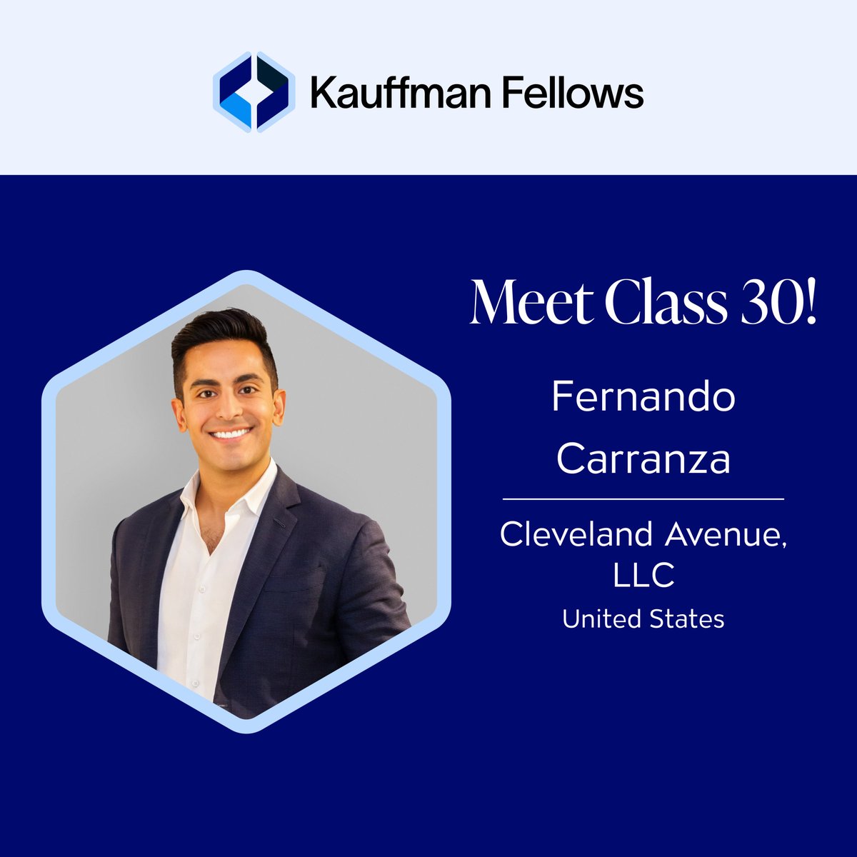 Cleveland Avenue (@cleveavellc) on Twitter photo We’re proud to share that Fernando Carranza of #ClevelandAvenue has been selected to join <a href="/KauffmanFellows/">Kauffman Fellows</a> Class 30!
We’re honored to support Fernando as he continues to drive impact and champion diverse, forward-thinking entrepreneurship.
#KauffmanFellows #KF30 #Leadership We’re proud to share that Fernando Carranza of #ClevelandAvenue has been selected to join <a href="/KauffmanFellows/">Kauffman Fellows</a> Class 30!
We’re honored to support Fernando as he continues to drive impact and champion diverse, forward-thinking entrepreneurship.
#KauffmanFellows #KF30 #Leadership