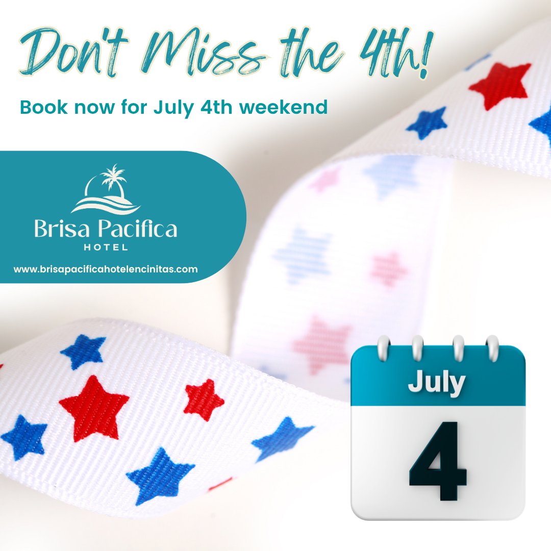 BrisaPacifica's tweet photo. Fireworks, food fests, and summer sun — July 4th in Encinitas is a must.
Secure your room today! 🌐https://t.co/0IbnTEeuTu
#July4thReady #EncinitasEvents #BrisaPacificaHotel https://t.co/TmoGSZ6jex