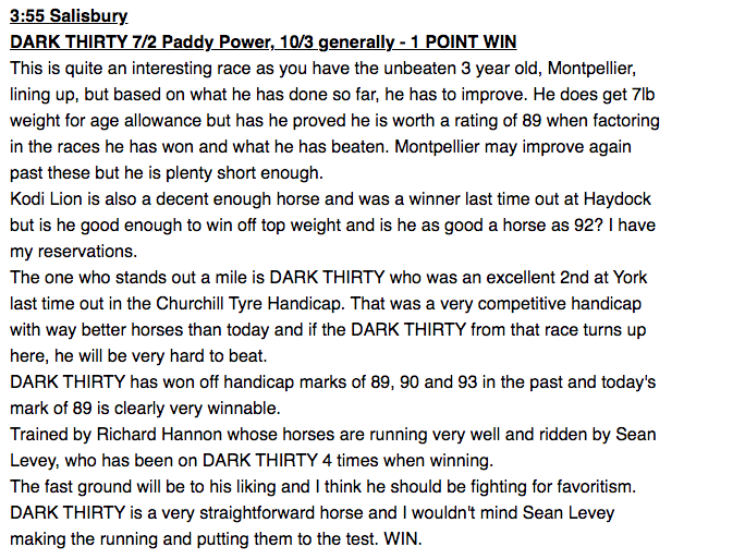 BACK FROM ROYAL ASCOT WITH A WINNER...

A few days off following Royal Ascot and we are back in the winners enclosure with our sole selection.

A great ride from Sean Levey from the front, just as I wanted in the write up:

jpwracingtipster.com/subscribe/flat…