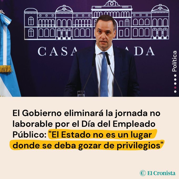 Me parece perfecto, basta de privilegiosen el Estado. Como por ejemplo contratar familiares, que durante el gobierno de Macri estaba prohibido.