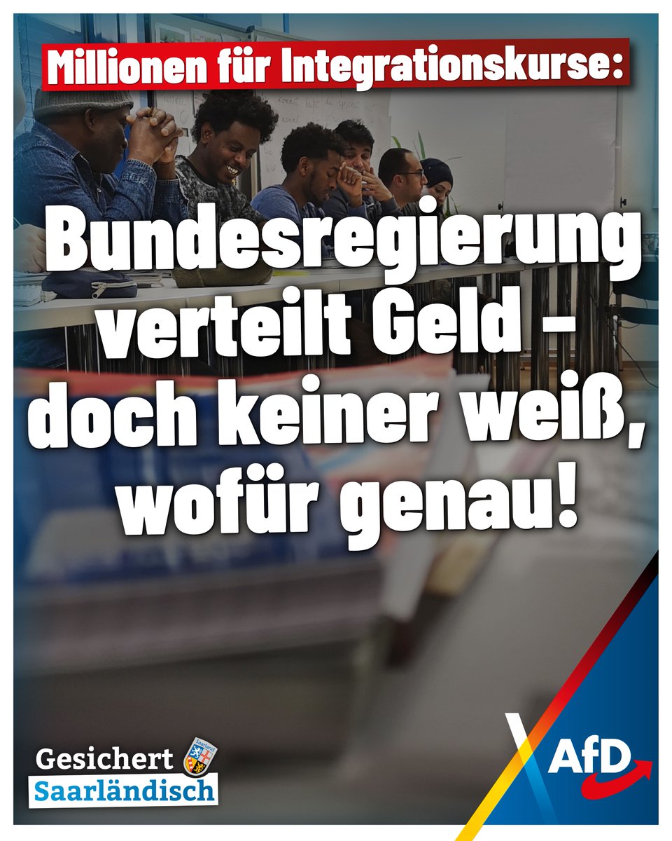 Millionen für Integrationskurse: Bundesregierung verteilt Geld – doch keiner weiß, wofür genau!

Die Ampel-Regierung pumpt weitere 300 Millionen Euro in Integrationskurse – insgesamt über eine Milliarde Euro Steuergeld allein in diesem Jahr. Alle Fraktionen im saarländischen