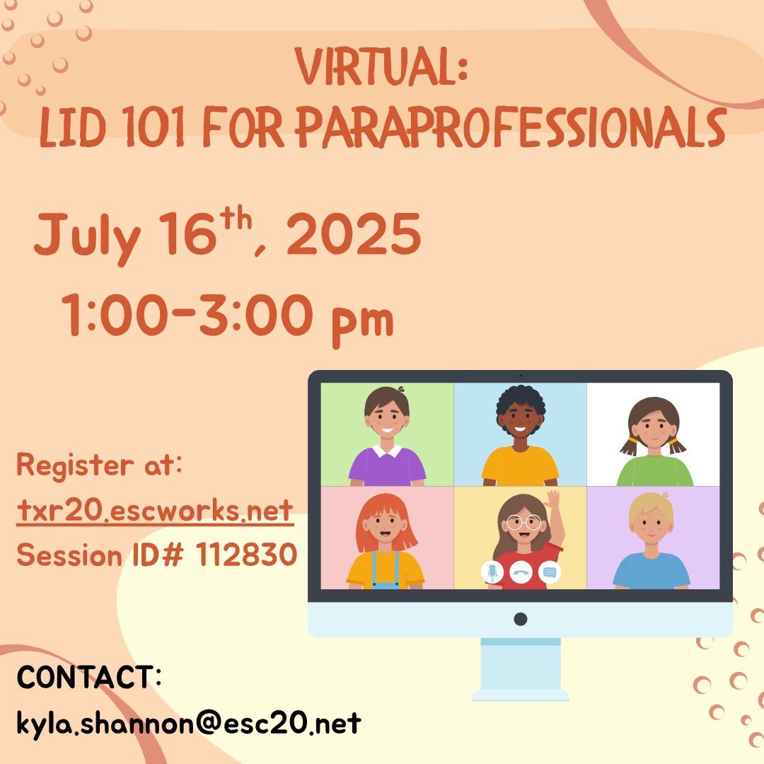 Join our 2-hour virtual session designed specifically for you! For just $25, you'll gain essential skills to build a strong foundation for working with students with significant cognitive disabilities in LID classrooms.

Register here: buff.ly/0lwvI0Y