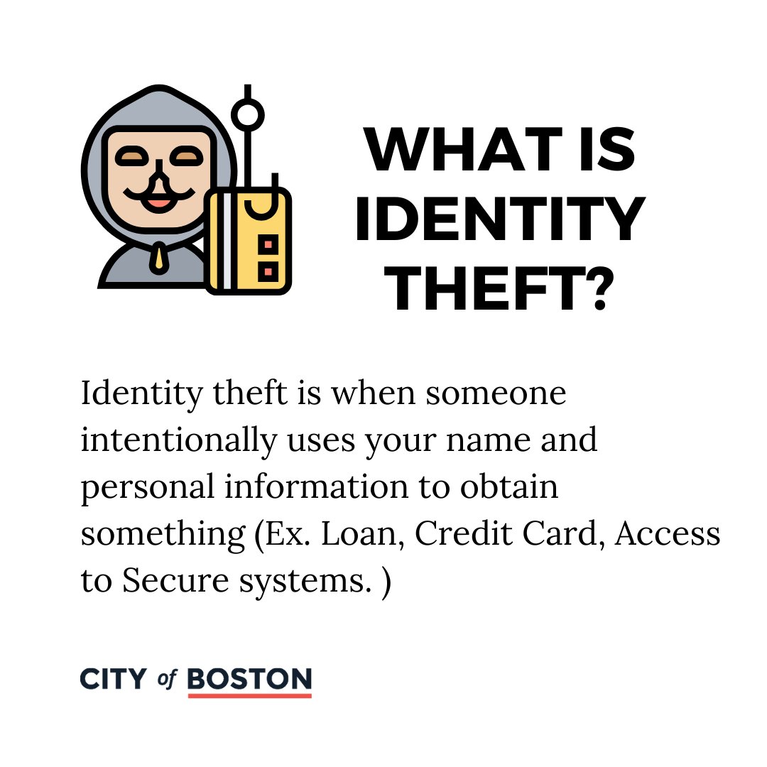 ConsumerBoston's tweet image. What is Identity theft, and what do you do if you experience it?

#idtheft #consumeraffairs #consumerprotection #boston #protectyourself #internetcrims