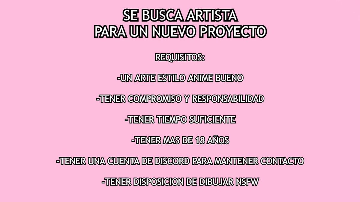 WolfTeamVN_ST's tweet photo. SE BUSCA ARTISTA PARA UN NUEVO PROYECTO

Por temas de estudios, la persona encargada dejo vacante el puesto, por lo que se busca un nuevo artista para darle vida al nuevo proyecto.

Cualquier duda o información que quieran vía DM

#art #digitalart #visualnovel #novelavisual #nsfw https://t.co/YdB07VHoxl