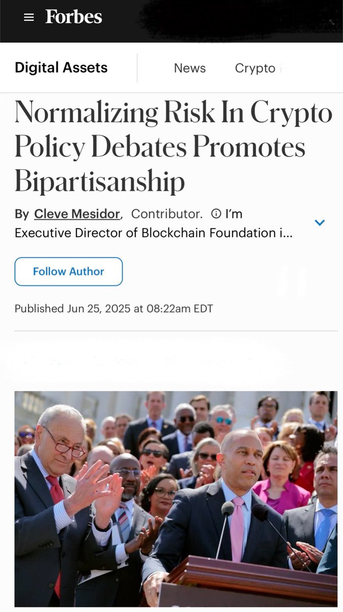 cmesi's tweet image. 🗞️ My latest @ForbesCrypto article makes the case that policy debates about risk in crypto do not have to be feared as covert attempts to undermine or derail industry. I highlight early crypto footprint of @jaredpolis @StaceyPlaskett & Obama Admin.
forbes.com/sites/digital-…