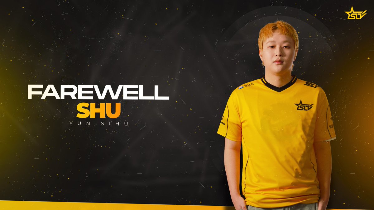 [Farewell, shu]

SLT 발로란트 팀은 'shu' 윤시후 선수와의 여정을 마무리합니다.
'shu' 선수의 새로운 도전과 앞으로의 미래를 응원합니다.

SLT Valorant team will say goodbye to 'shu' players.
We support 'shu' new challenge and future.

#SLT #VLRT #Farewell #shu