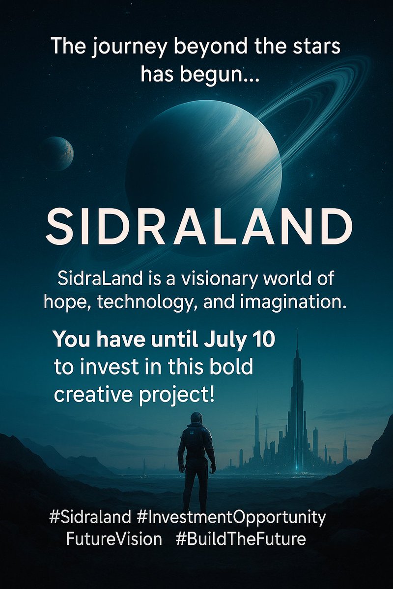 The journey beyond the stars has begun…
SidraLand is a visionary world of hope, technology, and imagination.
You have until July 10 (19 Tir) to invest in this bold creative project!
If you're passionate about shaping the future, join us now.
sidrastart.com/project/51fb76…
#Sidraland