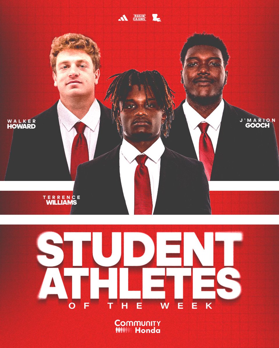 Louisiana Ragin’ Cajuns® Football (@ragincajunsfb) on Twitter photo The academic grind never stops 😤📓
Congratulations to this week's <a href="/CommunityHonda/">Community Honda</a> Student-Athletes of the Week!
#cULture | #GeauxCajuns The academic grind never stops 😤📓
Congratulations to this week's <a href="/CommunityHonda/">Community Honda</a> Student-Athletes of the Week!
#cULture | #GeauxCajuns