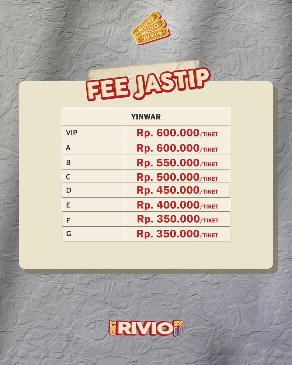 Get Rivio by U | Jastip Tiket Konser ๐ซ tweet media