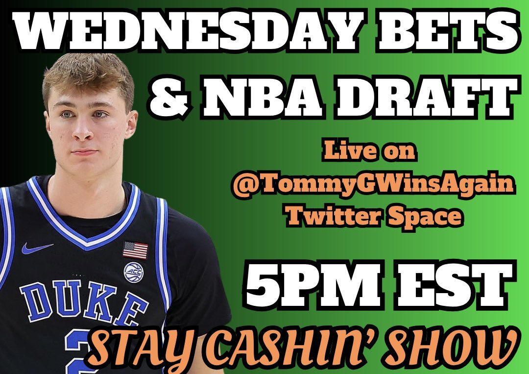 TommygWinsAgain's tweet image. 🚨🚨 5PM EST @StayCashinShow 🚨🚨

🏀 NBA DRAFT BETS!!!! 

⚾️ BASEBALL FREE BETS!!!
(Live bets on the show for 4pm games!)

📝 Fanduel Terms of Service Debate 
(and recapping the single worst fucking twitter space in twitter space history)

🏀 ONLYFANS BASKETBALL BETS

&amp;amp; MORE!