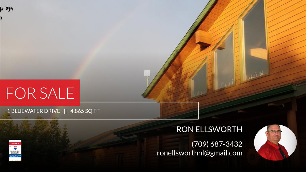 The lodge is fully furnished with 10 comfortable, private rooms with ensuites.

Ron
ReMax Hall of Fame Award, Remax Chairman's Club winner.
709-687-3432
ReMax Infinity

Please REMEMBER,I am never too busy for your referrals! homeforsale.at/1_BLUEWATER_DR…