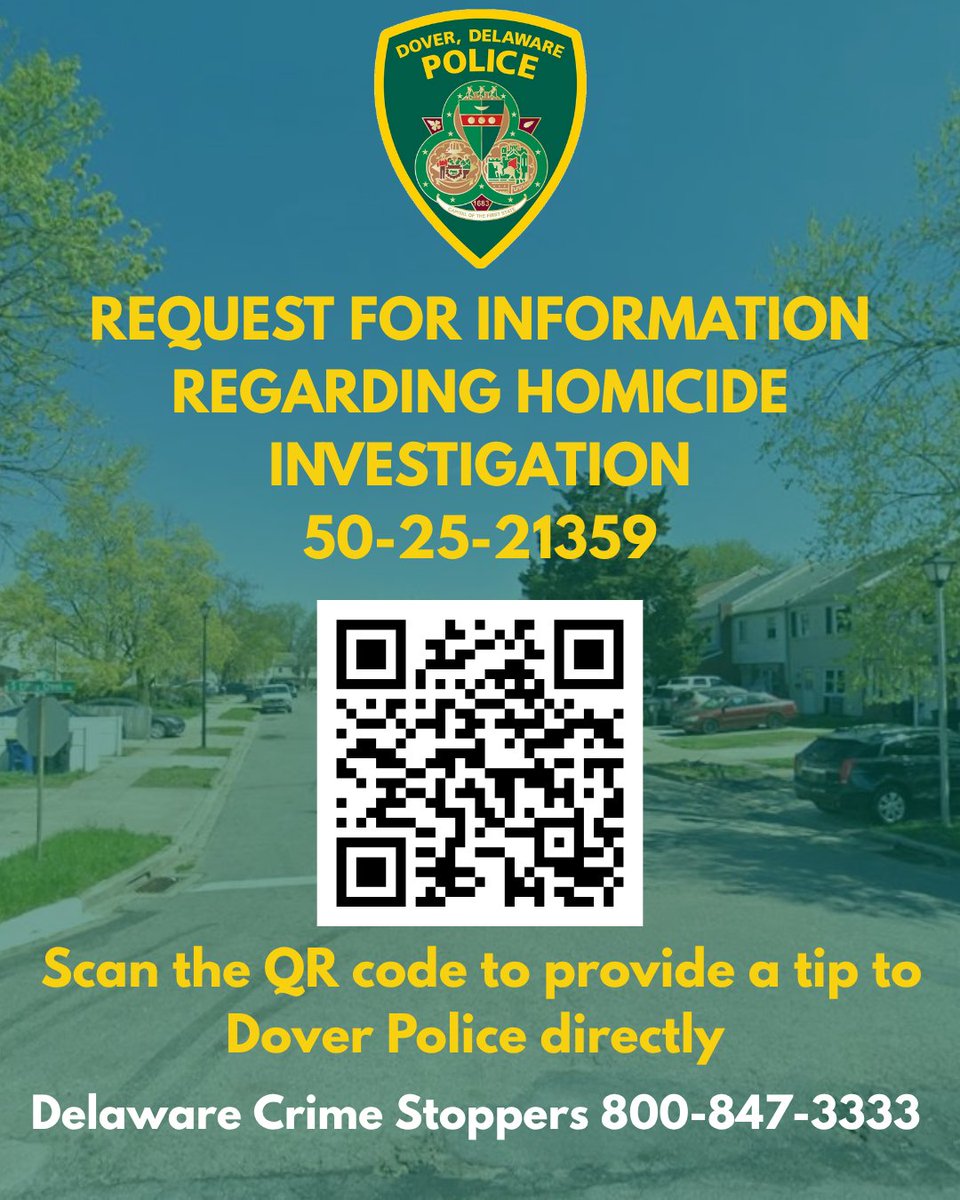 Dover Police continue to investigate the June 14th shooting on Barrister Place that claimed the life of 22-year-old Daniel Guzman Jr. and injured 4 others.

Have info? Contact Det. Bowman at 302-736-7141 or leave an anonymous tip at 💻 delawarecrimestoppers.com ☎️ 1-800-847-3333.