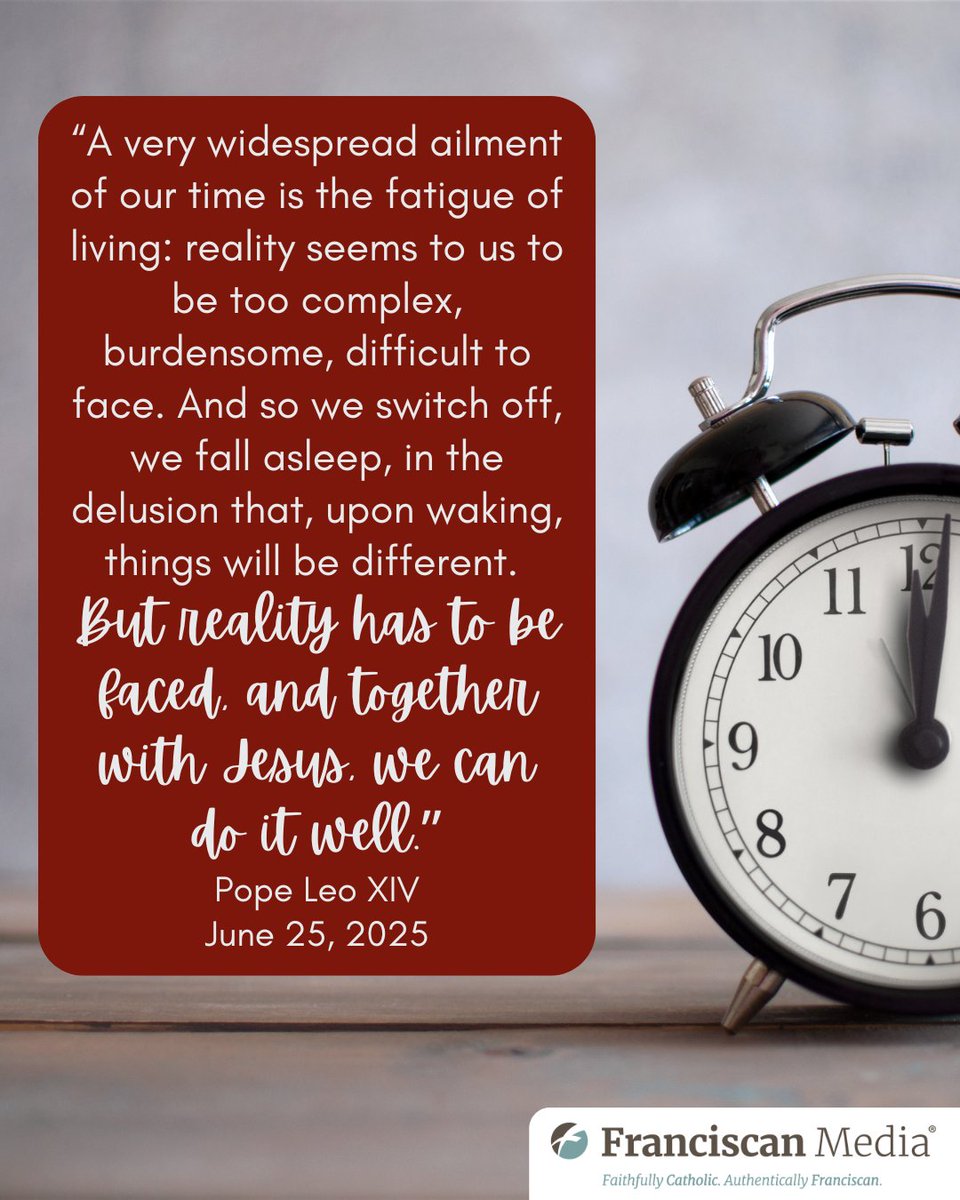 StAnthonyMag's tweet image. If life feels too heavy lately, you’re not alone.
Pope Leo XIV reminds us: we may want to switch off—but Jesus invites us to face reality together and turn to him for healing.
And with him, we can do it well.

#FranciscanSpirit #CatholicHope #WalkWithJesus