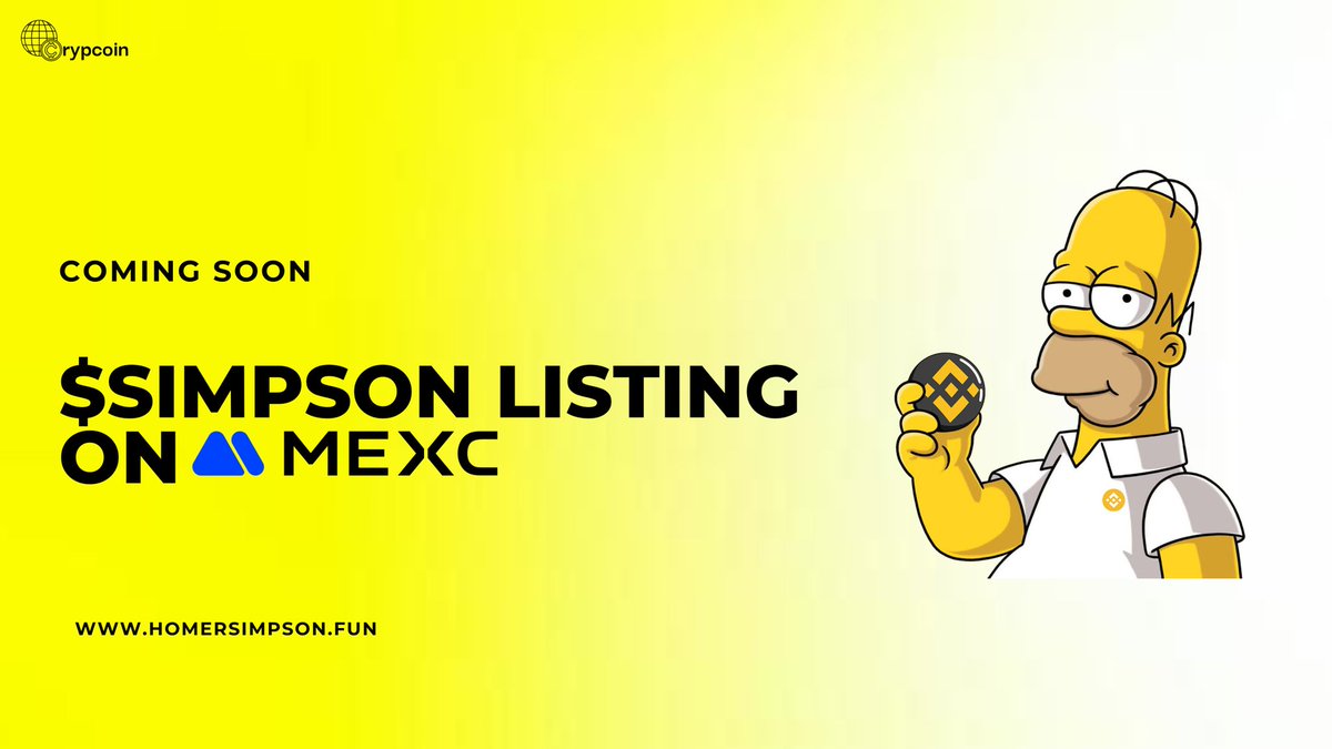 Ready to get your hands on $SIMPSON?

✅Trading: Jun 26, 2025, 09:00 (UTC) 
✅Deposits: Opened
✅Withdrawals: Jun 27, 2025, 09:00 (UTC)

#SIMPSON1 #MEXC #Crypto #trading