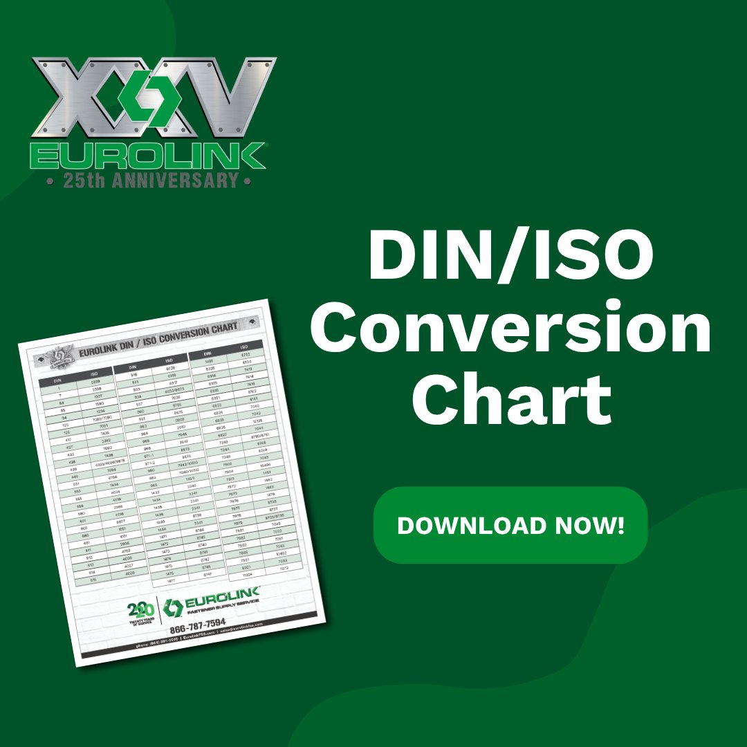Eurolink Fasteners (@eurolinkfss) on Twitter photo Have you requested your free DIN/ISO Conversion Chart yet? 📘
✔️ Instantly match DIN and ISO numbers
📞 Quickly access to contact Eurolink for all your fastener needs
🧩 Easily read with this layout
Download the chart: hubs.la/Q03qsltB0
#thinkeurolink #fastenereducation Have you requested your free DIN/ISO Conversion Chart yet? 📘
✔️ Instantly match DIN and ISO numbers
📞 Quickly access to contact Eurolink for all your fastener needs
🧩 Easily read with this layout
Download the chart: hubs.la/Q03qsltB0
#thinkeurolink #fastenereducation