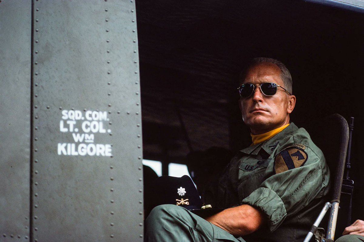 Robert Duvall on the set of APOCALYPSE NOW (1979).
