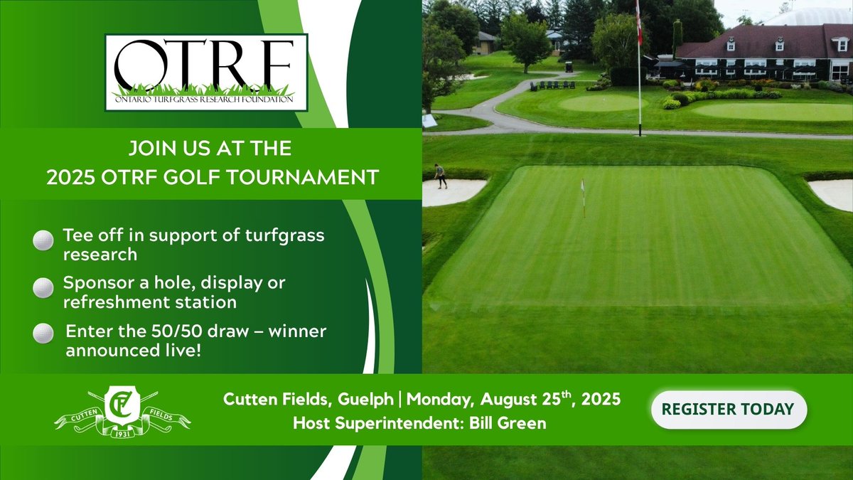 Join us Aug 25, 2025 at Cutten Fields in Guelph for the 2025 #OTRF Golf Tournament. Take part in world-class golf, fundraising &amp; networking opportunities, all in support of important #turfgrassresearch.

🔗 Sponsor, play, or enter our 50/50 draw:
l8r.it/WZNs