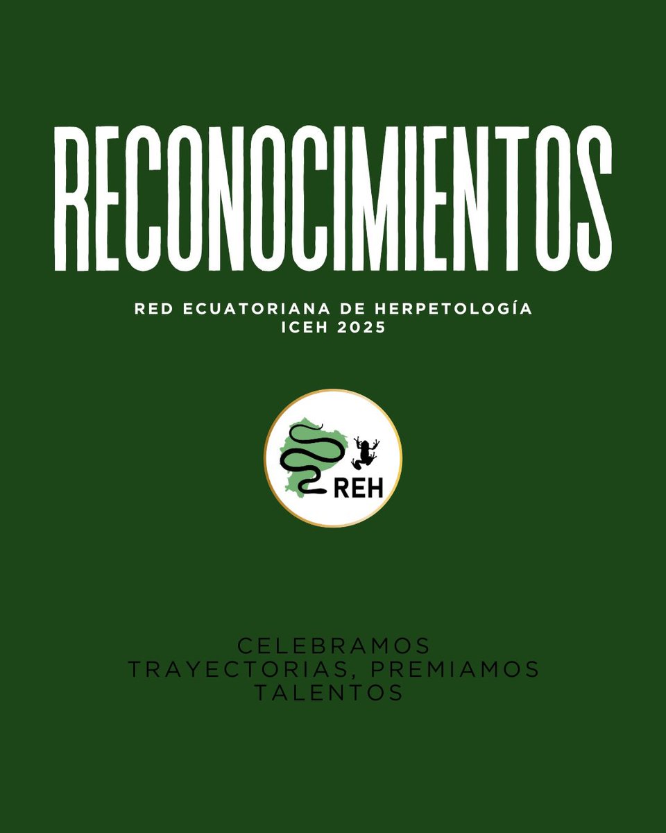 redherp_ec's tweet photo. ✨ Celebramos trayectorias y nuevos aportes a la herpetología ecuatoriana ✨

Durante el I Congreso Ecuatoriano de Herpetología, la REH entregó reconocimientos a cinco profesionales cuya labor ha sido clave en el desarrollo y fortalecimiento de nuestra disciplina en el país: https://t.co/mNDWSiYj8u