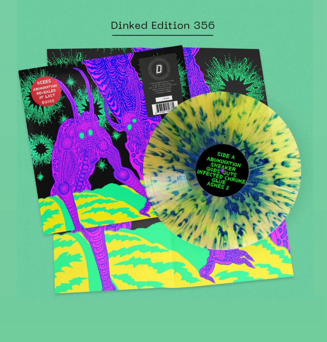 DINKED EDITION //
356

OSEES /
ABOMINATION  REVEALED AT LAST 

Abominaret yellow” vinyl - transparent yellow with deep blue splatter
(only UK colourway) *
24” x 24” full colour fold-out album artwork poster
Numbered edition
Limited to 1000

Vinilo.co.uk