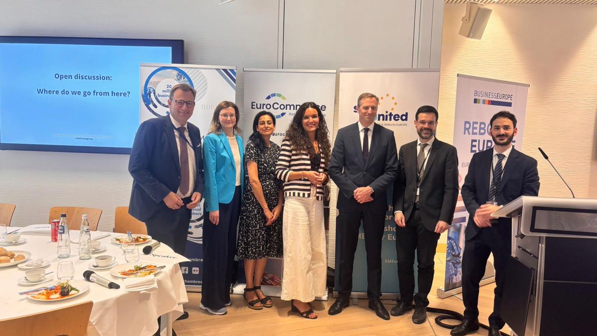 BusinessEurope's tweet photo. Some progress has been made on better regulation for SMEs, but it’s not enough.

The announced #SME check must become a real tool for smarter lawmaking, not just a box-ticking exercise.

Good discussion on this at our #SMEIntergroup event.

Read more recommendations: https://t.co/t0RZqEydjh