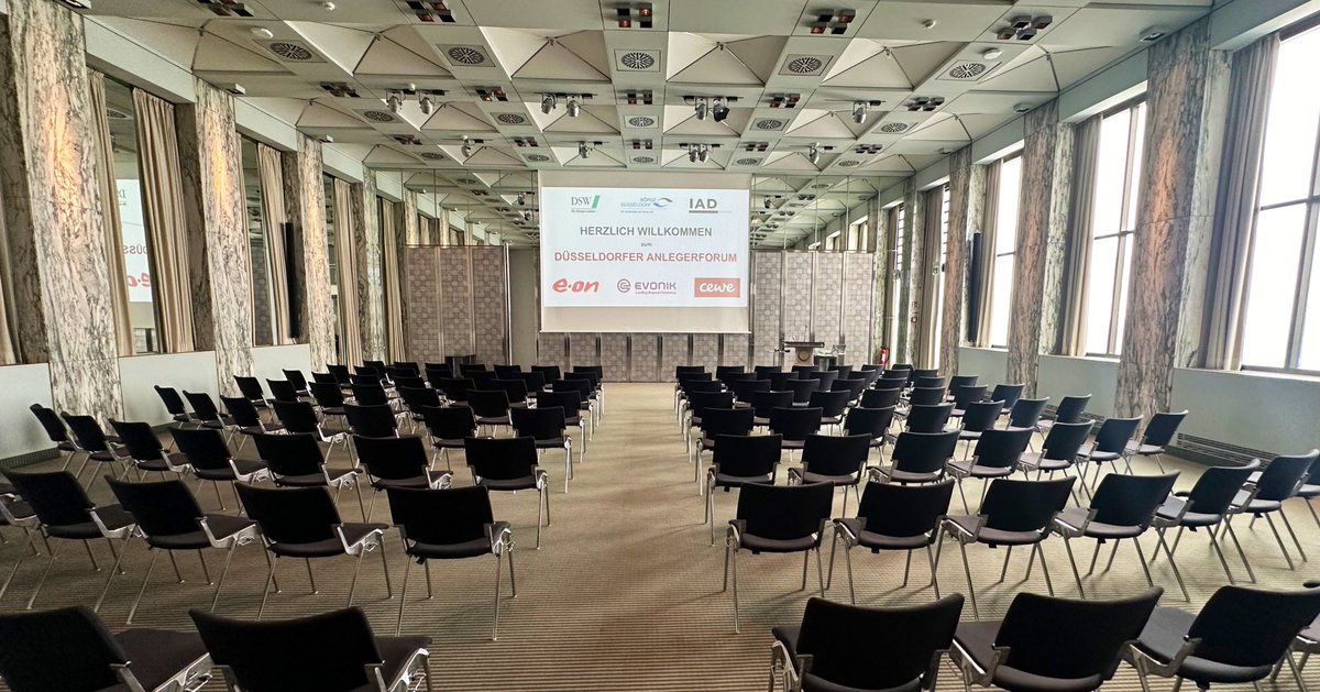 marc_tuengler's tweet image. Nach der Gesco-HV geht es jetzt direkt weiter im @industrieclub Düsseldorf mit dem DSW Anlegerforum mit E.ON, Evonik und CEWE.
Los geht’s gleich um 18:30 Uhr.
Einfach vorbeischauen und mit dabei sein 🙋🏻♂️
