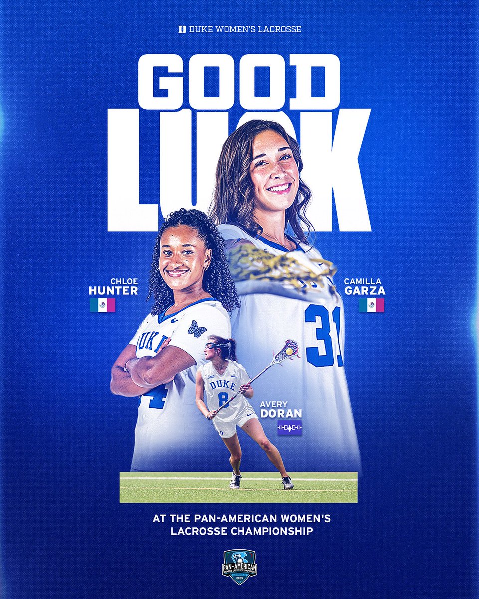 Good luck to our Blue Devil trio competing in the upcoming PALA Women's Lacrosse Championship! 😈

#GoDuke