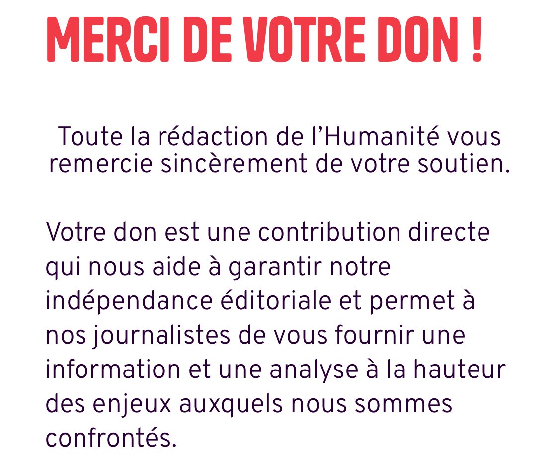 Mathieu 🇵🇸🇳🇨🚩 (@chouettalphabet) on Twitter photo Nous sommes tous et toutes frappé·es par la hausse du coût de la vie, <a href="/humanite_fr/">L'Humanité</a> en souffre d’ailleurs, mais nous sommes nombreux·ses à pouvoir aider avec nos petits moyens.
Notre force, c’est le nombre. Alors faites un don !
abonnement.humanite.fr/don-humanite/ Nous sommes tous et toutes frappé·es par la hausse du coût de la vie, <a href="/humanite_fr/">L'Humanité</a> en souffre d’ailleurs, mais nous sommes nombreux·ses à pouvoir aider avec nos petits moyens.
Notre force, c’est le nombre. Alors faites un don !
abonnement.humanite.fr/don-humanite/