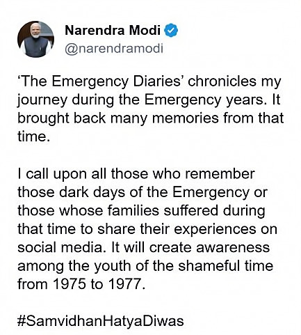 TRUTHS OF MODI’s OWN EMERGENCY!

Godhra 2002 -Bloodshed, Complicity.
Judge Loya -Truth Buried by Regime.
Galwan -Land Lost, Lies Sold.
Pulwama -40 Dead, Votes Milked.
Balasore -290 Dead, Negligence.
Pahalgam -26 killed, Intel Failure.
Critics Jailed. Press Gagged. EC/ ED Leashed.