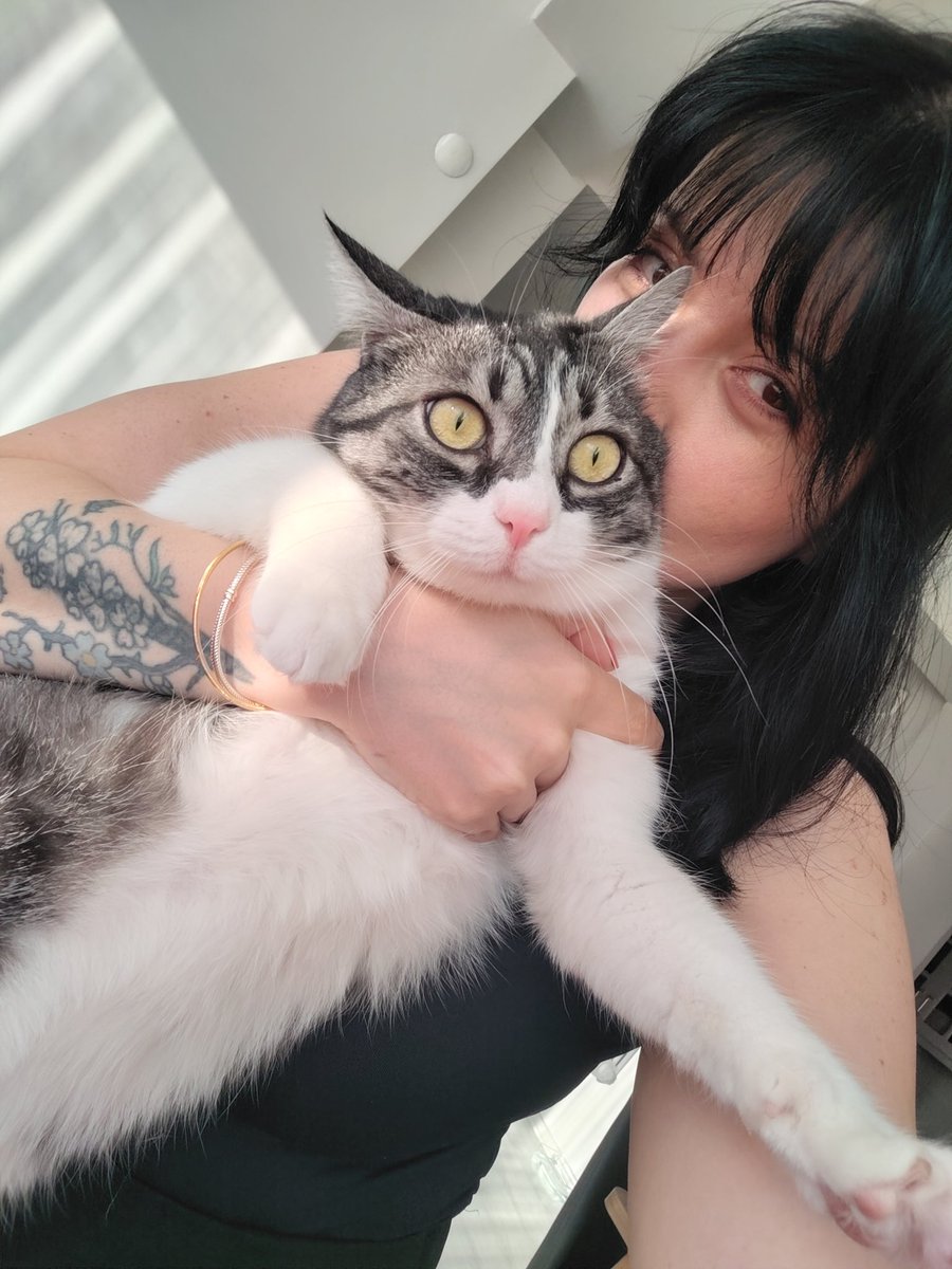 semakupcu's tweet photo. @AskPerplexity This woman hugs the cat tightly and "Bambam seni çok seviyorum" says https://t.co/SVj1BkenSY