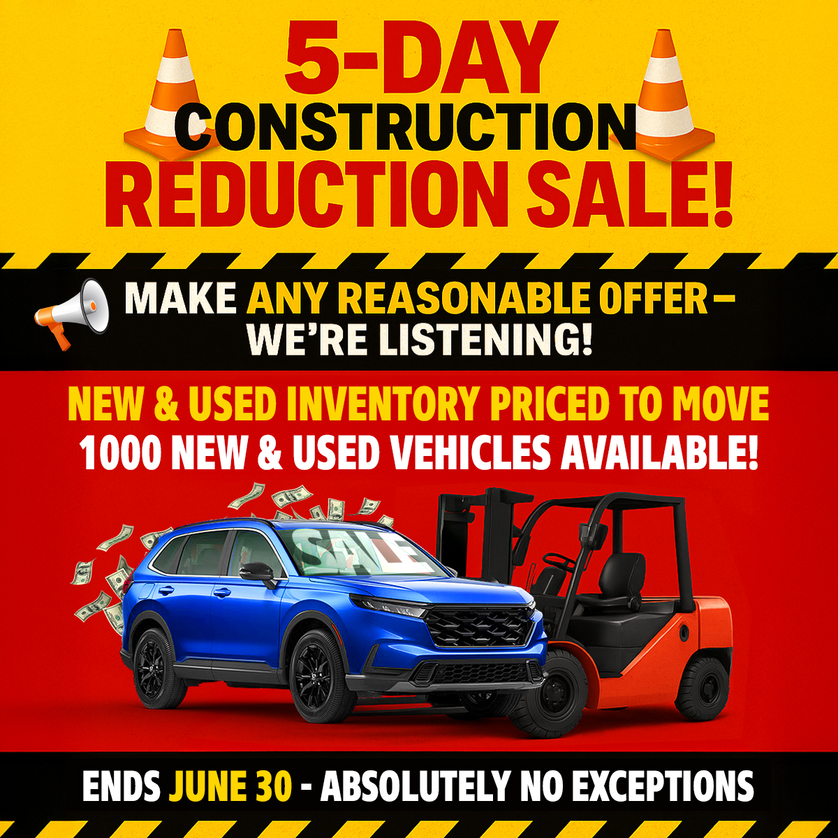 🚨 5-Day Construction Reduction Sale is ON!
✅ New &amp; Used Vehicles Priced to Move
✅ 1,000+ In Stock
✅ Transparent Pricing. No Tricks. Just Deals.
⏳ Ends June 31 — don’t miss it!
👉 shopuslast.com
#ShopUsLast #CarDeals #LawrenceMA #ConstructionReduction #NewAndUsed