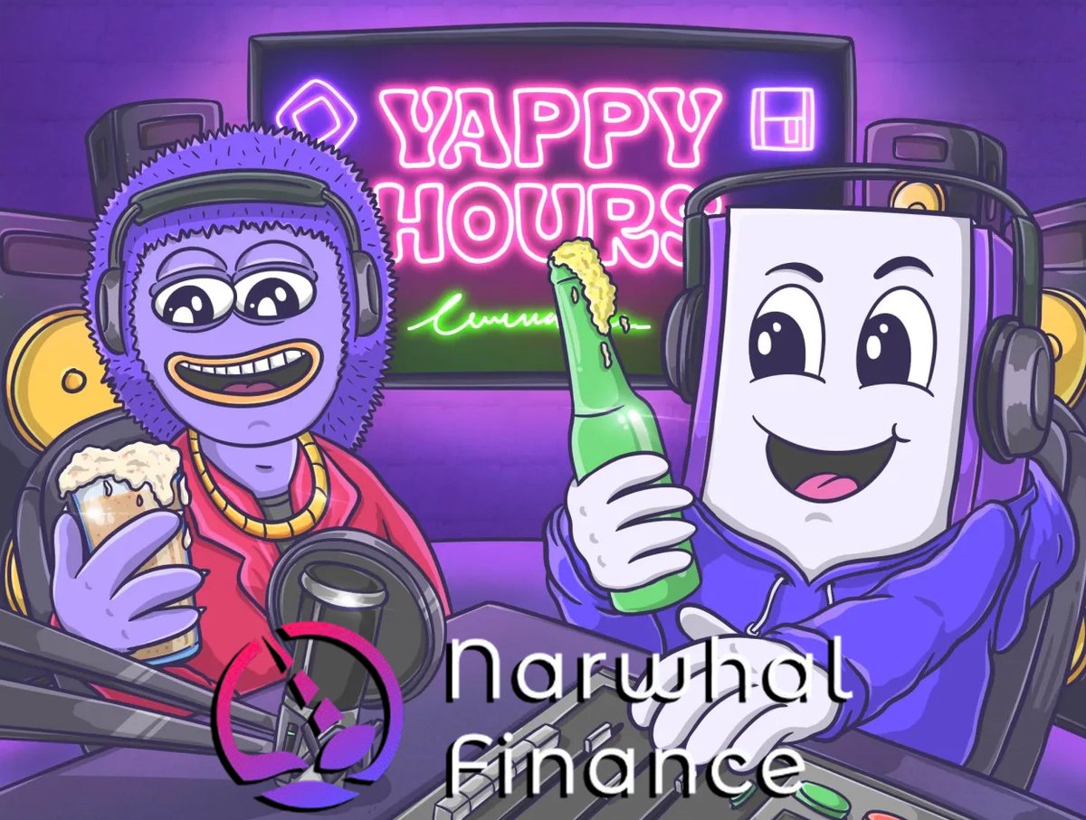 This Friday join us for another Yappy Hours Sesh with <a href="/Narwhal_Finance/">Narwhal Finance (mainnet arc)</a> to chat about AI-driven trading on Monad! 💜

Set your reminder below for 2pm UTC 👇