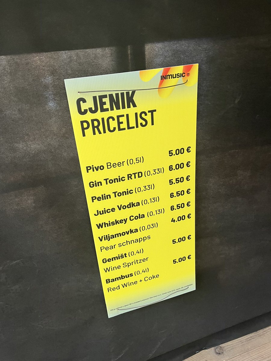 KCLynchey's tweet photo. Cannot see me ever going to a uk festival again! Location is unreal, bands have been great, it’s 35° and just look at those beer prices (with not 1 queue!)!!  #Zagreb #InMusic https://t.co/hUHQwieoPM