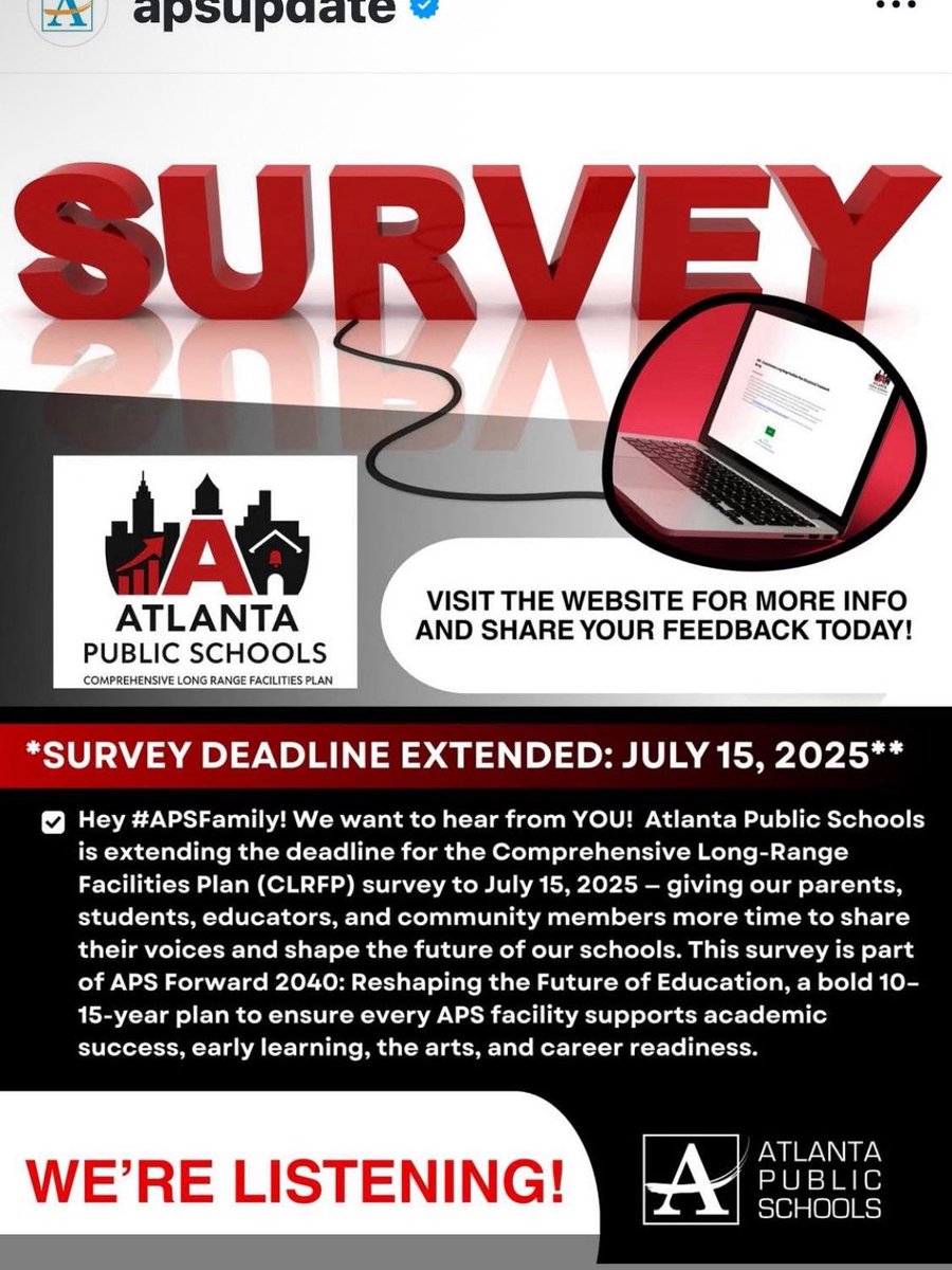 NAPPS (@nappsus) on Twitter photo ✅APS Facilities Survey
Deadline extended July 15. Survey Link: 
tinyurl.com/2dvab46y ✅APS Facilities Survey
Deadline extended July 15. Survey Link: 
tinyurl.com/2dvab46y