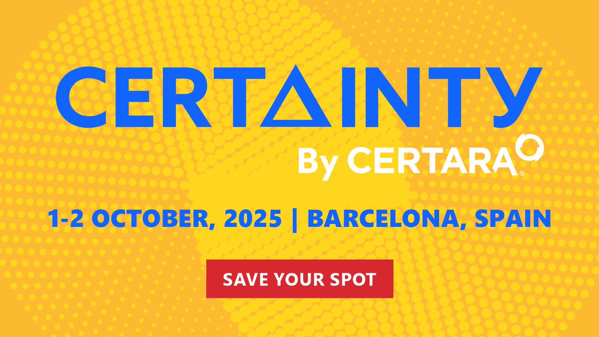 #CertaintyEMEA returns to Barcelona Oct 1–2!

Join Certara’s global MIDD community to explore how innovation is driving greater certainty in drug development. Expert sessions, tech trends, real-world case studies &amp; more.

Register now: ow.ly/KUGv50Wg9it