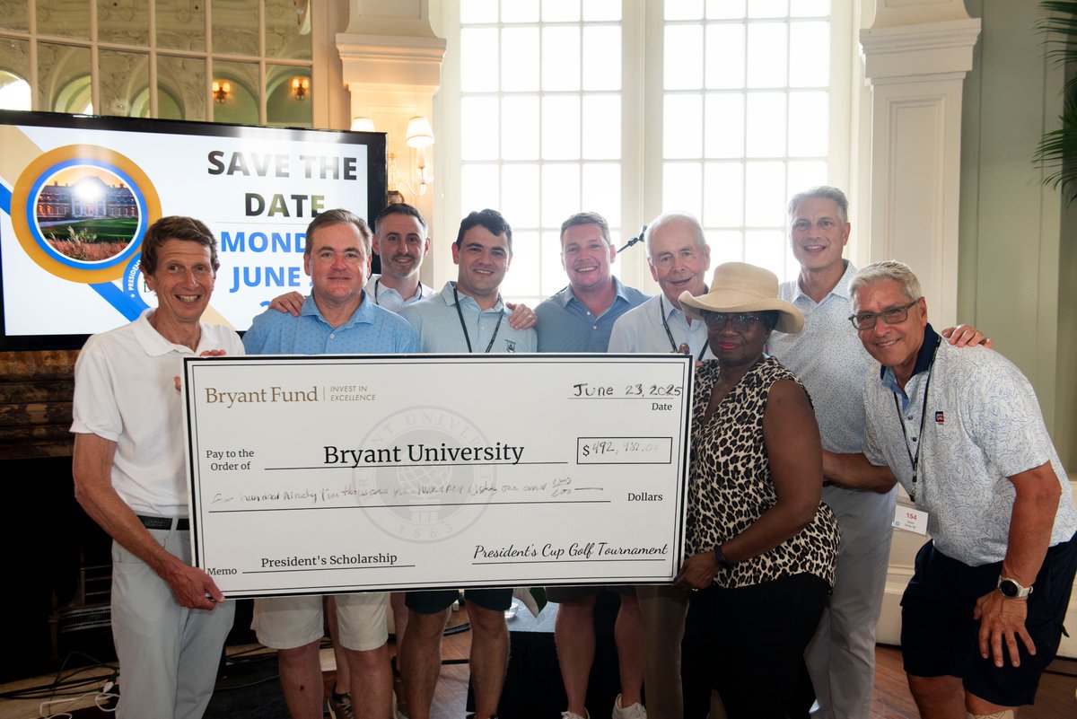 Ross Gittell (@prezgittell) on Twitter photo For more than 20 years, <a href="/BryantUniv/">Bryant University</a>'s President's Scholarship has directly impacted the lives of students and families. This week, the President's Cup Golf Tournament raised $492,981 for the President's Scholarship Fund! Thank you to everyone who participated. <a href="/bryantalumni/">Bryant University Alumni</a> For more than 20 years, <a href="/BryantUniv/">Bryant University</a>'s President's Scholarship has directly impacted the lives of students and families. This week, the President's Cup Golf Tournament raised $492,981 for the President's Scholarship Fund! Thank you to everyone who participated. <a href="/bryantalumni/">Bryant University Alumni</a>