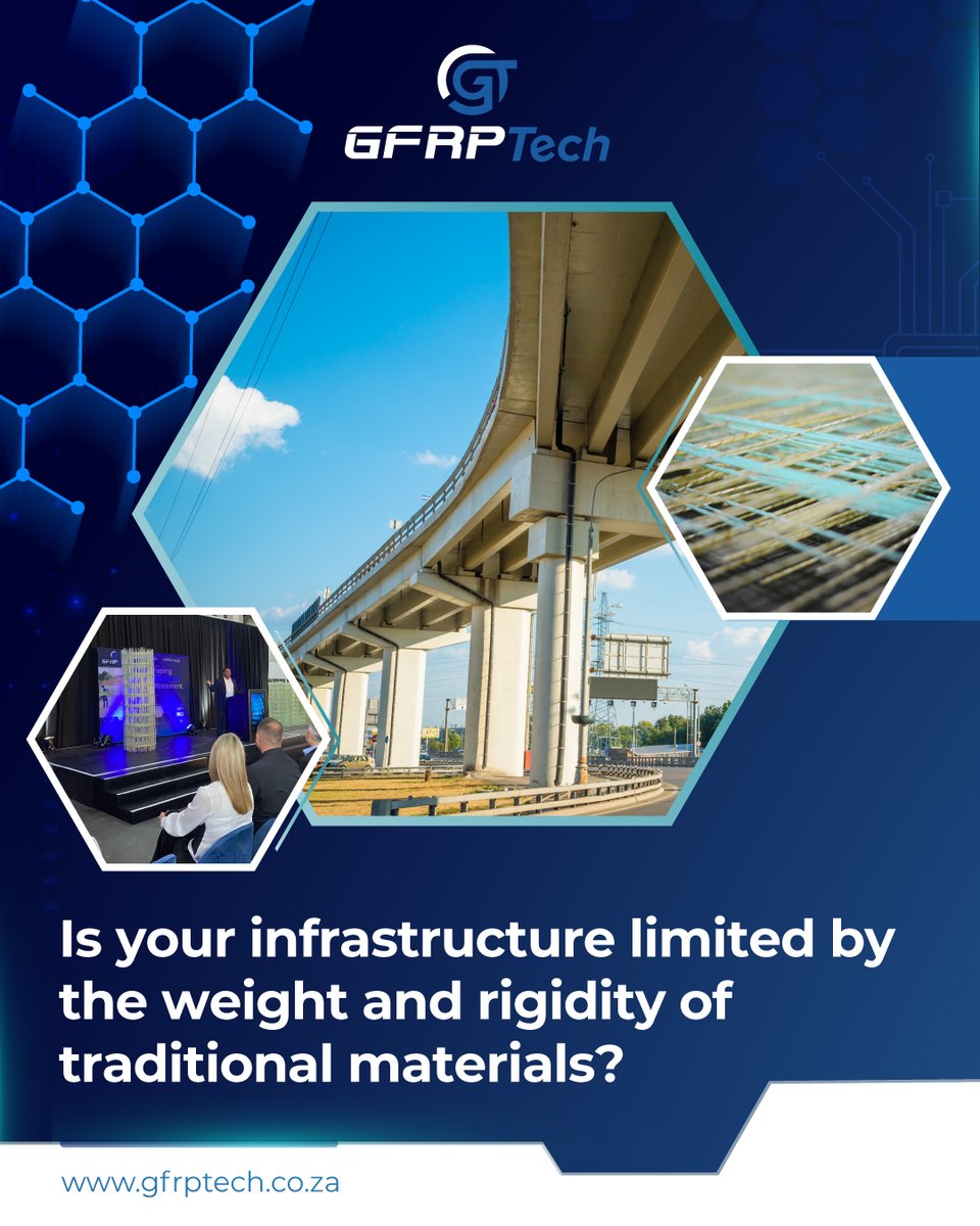 Gfrp_Tech's tweet photo. Is your infrastructure limited by the weight and rigidity of traditional materials?

When working on elevated slabs, lightweight structures, or precast elements, traditional steel can restrict design freedom and increase structural dead loads. GFRP solutions like EnviraBar and EnviraMesh are up to 80% lighter than steel, allowing for innovative structural designs that reduce foundation loads, speed up installation, and increase safety during construction.

For African cities building upward and outward, this lightness creates agility in both engineering and project execution: https://t.co/kQCqRJn8yo

#EnviraBar
#EnviraMesh
#Mesh
#Rebar
#Africa
#Reinforcement
#Construction