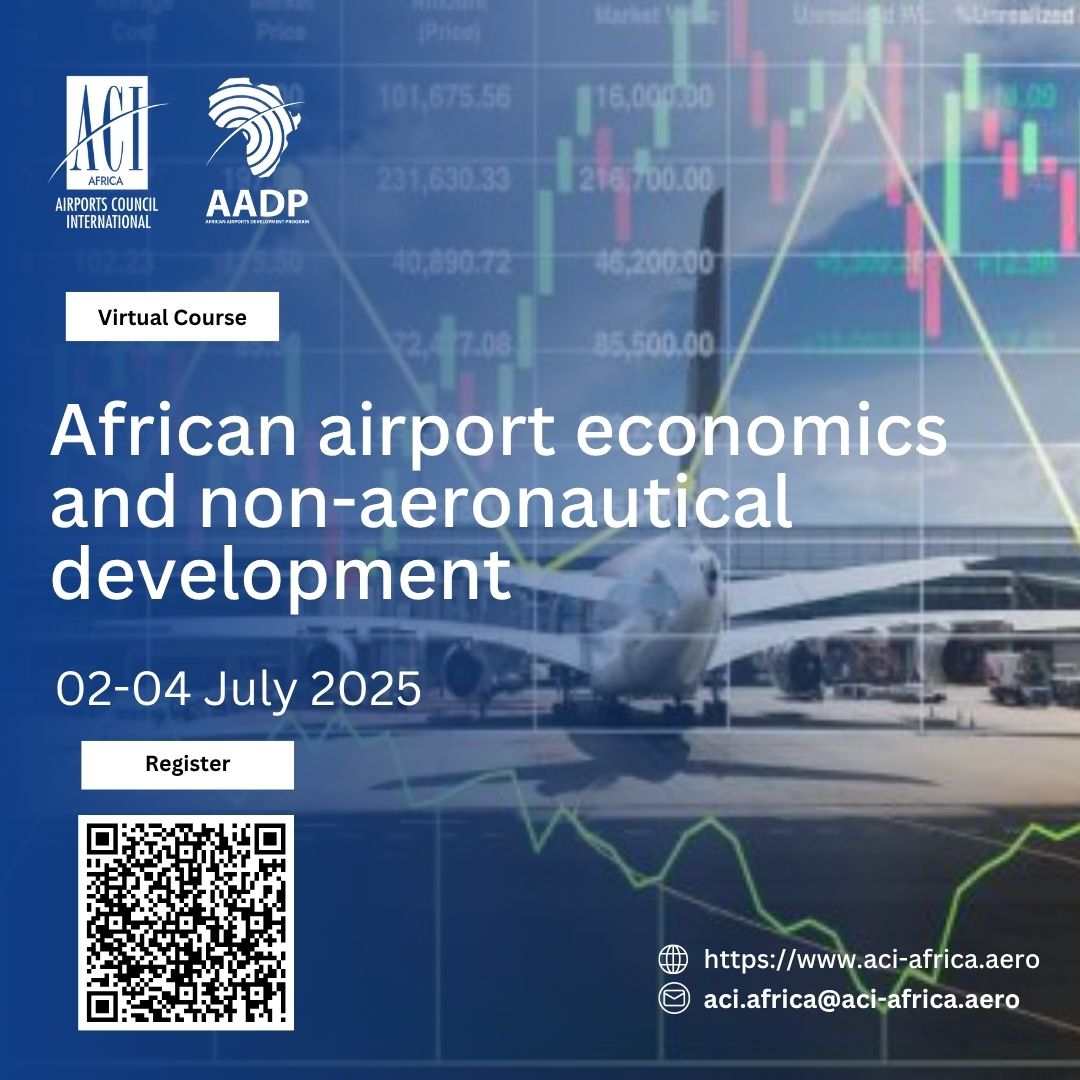 📢 Join us for a virtual training | 02–04 July 2025
✈️ African Airport Economics &amp; Non-Aeronautical Development

Explore revenue, cost, CAPEX, non-aeronautical growth &amp; decarbonization strategies tailored for African airports.

🔗 Register: aci-africa.aero/afr-training-c…